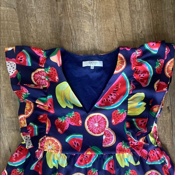 Crosby by Mollie Burch Holden Dress Fruit Print Size M - Picture 6 of 10